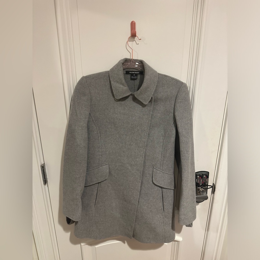 Ellen Tracy Grey Wool Peacoat